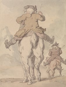 Deux hommes à cheval vus de dos - Thomas Rowlandson